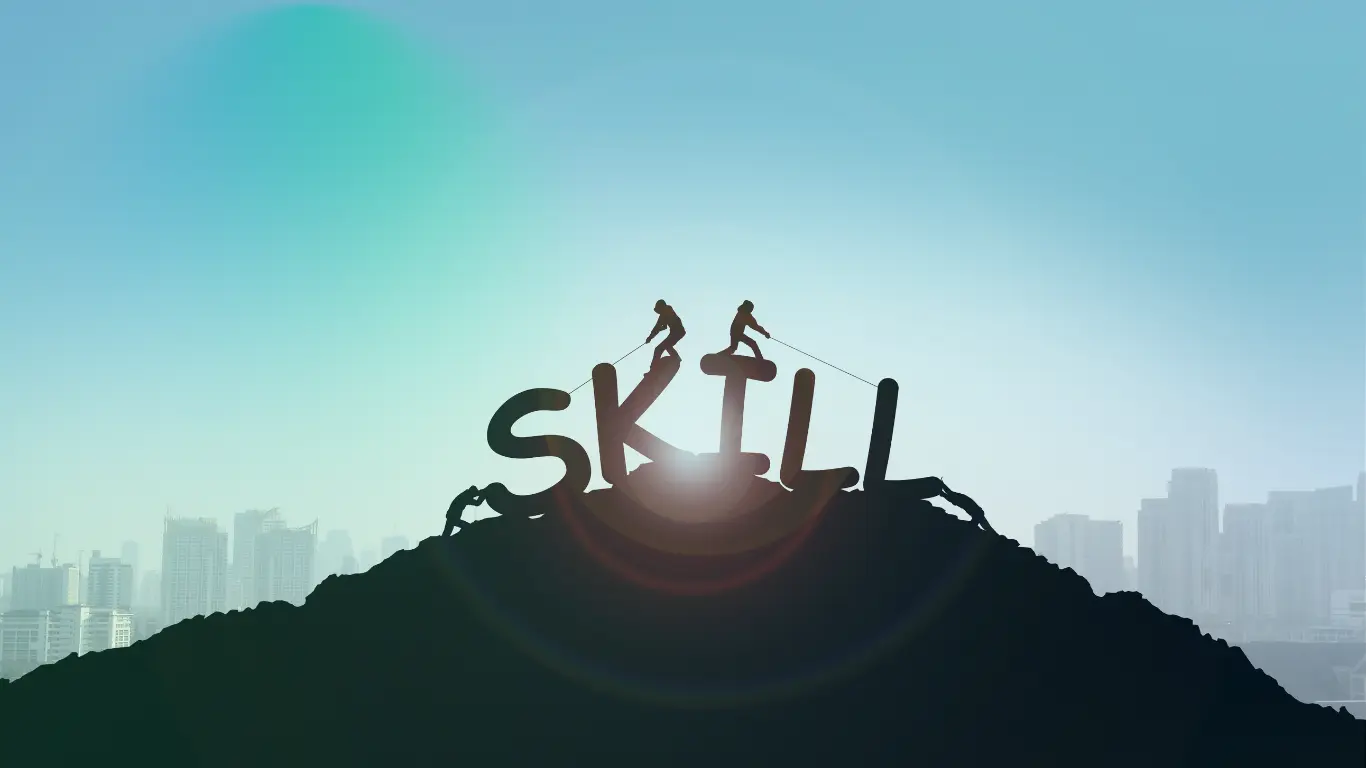 Hardworking men climbing on a mountain with skill